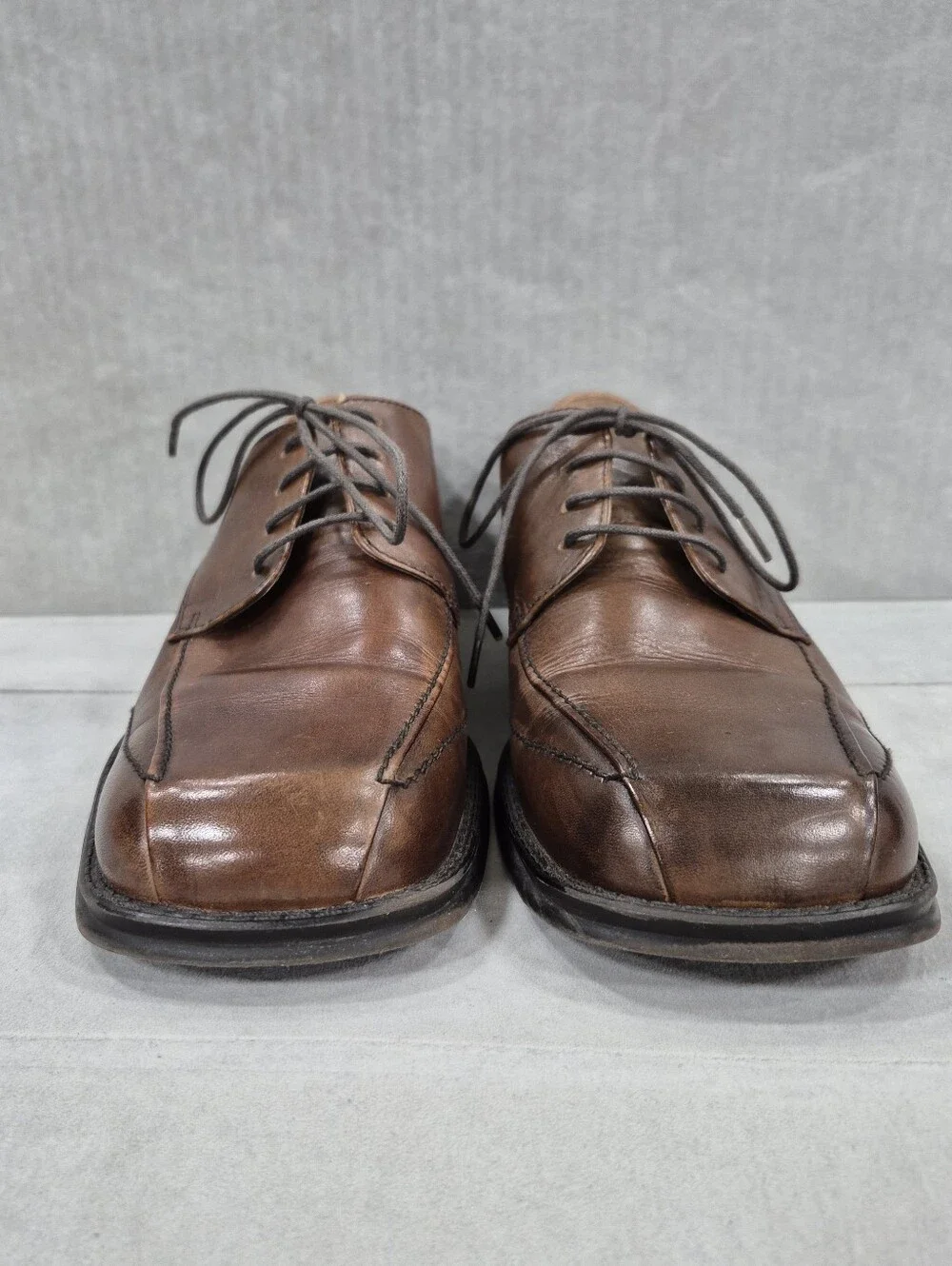 Bostonian Oxford Derby dress shoes men's 9M brown leather square toe